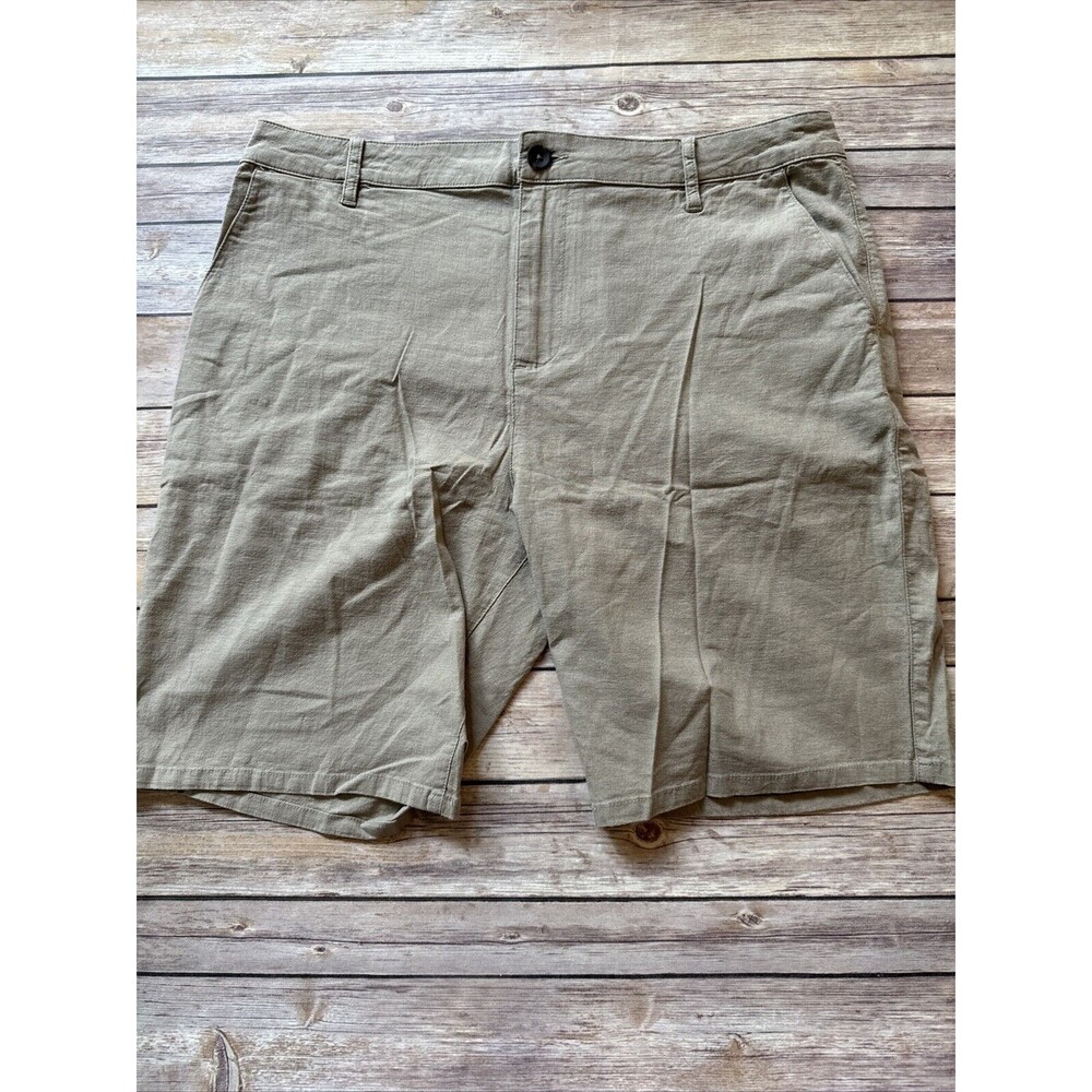 $139 Paige Thompson Slim Fit Linen Blend Shorts In Coastal Beige 34 Mens